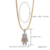 Lureen Hip Hop Gold Color Iced Out Micro Pave Astronaut Pendant Halsband för män Män CZ Long Chains Trendy Jewelry Gift3270