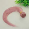 Hot Pink Colorful Human Hair Weave Extensions Rose Gold Brazilian Straight Remy Pink Hair Bundles For Summer Wholesale