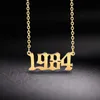 Cooltime Age Year Number for Women Man Birthday Gift from 1980 to 2005 Gold Color Stainless Steel Necklace Jewelry19308931