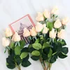 محاكاة روز الزخرفية الزهور واحدة ناحية ترطيب الورود برعم باقة الاصطناعي زهرة الديكور الداخلي الزفاف