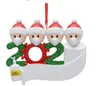 ПВХ карантин орнамент рождественские елки кулон украшения подарок Снеговик семья с маской рукой дезинфицируемый