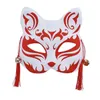 Hand-painted Japanese Fox Masks Cosplay Costume Masquerade Festival Exquisite Half Masks Halloween Decoration For Party Masquerade Supplies