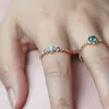 925 Sterling Silver Ring for Women Sea Pattern Larimar Tanzanite White Topaz Gemstone Gold Plated Fine Jewelry