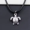 New Hot 20pcs / Lot Vintage Silver Turtle Tortoise Sea Black Choker Chain Halsband Hängsmycken Smycken