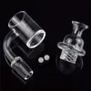 DHL Nieuwste Platte Top 10mm 14mm 18mm Quartz Banger Nail met Glas UFO Cyclone Spinning Carb Cap Terp Pearl voor DAB RIG BONG