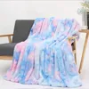 Tie-Dye-Flanelldecken für Kinder und Erwachsene, quadratische Steppdecke, Plüsch, Regenbogenfarben, doppelte Verdickung, Winterdecke für Couch, warmes Überwurf-Zubehör LSK1327