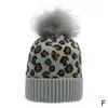 Beanie/Skull Caps Warm Winter Leopard Print Beanie Knit Hat Ladies Brand High Quality Ball Ski Ullpäls stickad Scarf1