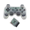 Contrôleurs de jeu Joysticks Couleur transparente Manette de jeu sans fil pour PS2 2.4G Vibration Joystick Contrôleur Bluetooth 2 Joypad1