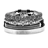 Xury Bracelet réglable tressé en or pour hommes, couronne de perles masculines, breloque en Zircon Cz noir, bijoux en acier inoxydable, cadeau de saint-valentin, noël 7119856