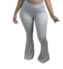 Damklänningar Flare Byxor Breda ben Casual Plus Size Elastiska Leggings Byxor med hög midja Bell Bottom Draperad Jogger Sweatpants