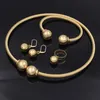 Collier de boucles d'oreilles Dubaï Fashion Gold Color Jewelry Setts African Bridal Wedding Gifts Party for Women Bracelet Ring Set Jewellery4662461