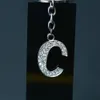 26 A Z Crystal English Letters Inledande nyckelchain Key Rings Holder Bag Pendant Charm Fashion Jewelry Gift