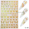 Hot New Bronzing Laser Butterfly Nail Sticker Étanche Nail Accesoires Mince Or Argent Papillon Nail Art Décorations DIY