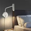 Luces de pared de brazo oscilante Topoch con lámpara de cable enchufable Foco industrial de la UE / EE. UU. Para sala de estar Dormitorio Interruptor de encendido-apagado Blanco cálido 3000K Accesorios de lectura