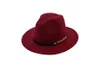 Wholesale Unisex Wool Felt Fedora Hats for Women Vintage Wide Brim Mens Fedoras Cap and Jazz Hat Panama Formal Hat