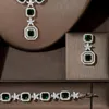 Earrings & Necklace HIBRIDE Trendy 4pcs Square Shape Jewelry Sets For Women Wedding Full Cubic Zirconia Dubai Bridal 2021 Dress N-223v