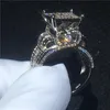 Anelli di cluster deluxe promessa anello 925 argento sterling sterling pave impostazione cz banda di fidanzamento per donne uomini gioielli da sposa regalo