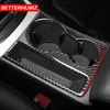 Interiör Carbon Fiber Vattenkopphållare Decor Car Sticker s Element Trim Cover för Audi A4 A5 2009-2016 Bil Styling Tillbehör