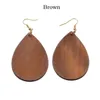 ZWPON Blank Round Teardrop Natural Wood Drop Earrings For Women Fashion Wooden Female Earrings Jewelry3846801
