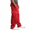 Mens Cargo Pants Joggers Cotton Sweat Pants Workout Loose Trousers Long Mens Sportswear Sweatpants Hip Hop Streetwear 4XL