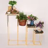 Bruiloft decoratie rekwisieten gouden wrougth ijzer geometrische weg toonaangevende podium setting metalen display bloem stand decoratie rekwisieten