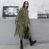 Eam Wide Leg Pants Ruffles Big Size Two Piece Suit New Lapel Long Sleeve Black Loose Women Fashion Spring Autumn 1Z84706 200923