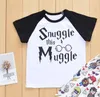 2020 Halloween Muggle Glasses Trycktecknad Tecknad Kortärmad Byxor Barns kostym Fashion Brev T-shirt Byxor 2 Pieces Baby Boy Passits