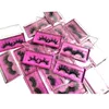 3D Mink Eyelash Bulk 25mm Ögonfransförsäljare Dramatiska långa ögonfransar Eyelash Förpackning Box Mjuk Curly Wholease 5D Mink Eyelashes