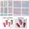 Stickers & Decals 24Pcs/Set Wavy Hollow Self-adhesive Nail Polish Sticker Decal Manicure Tools Stamp Plate DIY Template Design Art Image