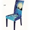 Christmas Stretch Chair Cover Merry Xmas Elastic Dining Room Seat Chair Covers Christmas Spandex Chair Decoration