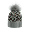 Fashion Women Knitting Pom Pom Beanie Leopard Skull Cap Winter Warm Pompom Hats Casual Colorful Wool Beanie Hat Christmas Gifts