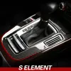 Pour Audi A4 A5 Q5 accessoires intérieurs en Fiber de carbone panneau de changement de vitesse de commande centrale de voiture élément S autocollant décoratif garniture Cover3059