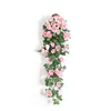 1 guirnalda de flores artificiales, vid de 18 cabezas, flores rosas, decoración del hogar, hojas de plantas falsas, decoración de pared de granja para fiesta de boda 1325H