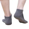 Mens strumpor elastisk mjuk kort fotled socka hög kvalitet bomull glidande golv pilates strumpor antiskid andas