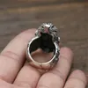 Cluster Ringe Europäische herrschsüchtige Krone König der Löwen Punk Männlich Yuzuk Schmuck Boho Thai Silber Farbe Ring Ungewöhnliche Geschenke für Männer Größe 6-131