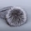 OHCOXOC New Women Beanies Real Fur Pom Poms Ball Cap Keep Warm Beanies Skullies rhinestone beads luxury mink pom winter hats300t