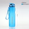 Groothandel 1L Outdoor wandelcamping Cycling Jogging Portable Sport Water Fles unisex volwassen Chinldren BPA vrije ruimte plastic waterfles