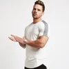 Casual algodón sólido camiseta hombres gimnasios fitness manga corta camiseta masculino culturismo entrenamiento entrenamiento tops verano nueva ropa ropa kg-1320