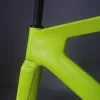 Telaio per bici a scatto fisso Toray in fibra di carbonio T800 TR013 vernice gialla fluorescente personalizzata 49/51/54/57 cm movimento centrale BSA