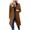 Womens Winter Lapel Wool Coat Trench Jacket Long Overcoat Outwear autumn winter Dropshipping size Leisure Work clothes Selling T200110