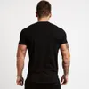 Casual algodón sólido camiseta hombres gimnasios fitness manga corta camiseta masculino culturismo entrenamiento entrenamiento tops verano nueva ropa ropa kg-1320