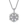 Iced Brass CZ SNOW Pendant&Necklace pink color Women And Men Rock Jewelry party gift CN2231245Y