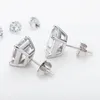 Stud AINUOSHI Moda 925 Sterling Silver Taglio Smeraldo CZ Orecchini Orecchino Donne Festa di Nozze Regalo Jewery