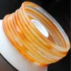 Bangle 1pcs Naturalne żółte jadeite gładkie kobiety 64 mm1 inte22