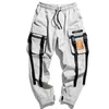 Hip Hop Wstążki Design Jogger Pant Men Casual Cargo Spodnie Spodnie Długość Długość 2020 Męskie Streetwear Joggers Spodnie