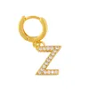 2020 Trenda mody alfabet Leting Earing Zircon Microinlaid Huggie Earring 18K Gold Mosiężne Miedziane kolę dla kobiet Chri1488053
