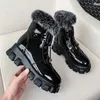 ANNYMOLI Ankle Boots High Heel Short Boots Platform Thick Heel Woman Fur Lace Up Female Shoes Autumn Winter White Size 461