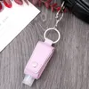 30ML Hand Sanitizer Holder Keychain PU Leather with Clip and Bottle Sanitizer Cover Bag Gel Holders for Children