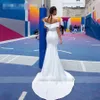 Vestidos de novia de sirena desmontables 2020 Satén de dos piezas Elegante cuello barco ETHEL ROLYN Vestidos de novia blancos Vestido de novia personalizado