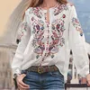 Frauenblusen Hemden Frauen böhmische Kleidung Bluse Hemd Vintage bedruckte Tops Damen Blusa Feminina Langarm für Kleidung